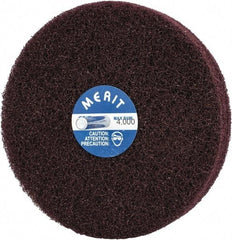 Merit Abrasives - 5" Diam, Medium Mounted Scrubber Buffing Wheel - 3 Ply, Medium Grade, 1/4" Shank Diam, 4,000 RPM - Strong Tooling