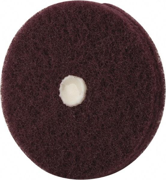 Merit Abrasives - 4" Diam, Medium Mounted Scrubber Buffing Wheel - 2 Ply, Very Fine Grade, 1/4" Shank Diam, 6,000 RPM - Strong Tooling