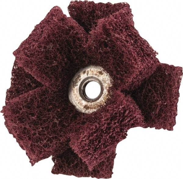 Merit Abrasives - 2" Diam Medium Density Cross Buff - 2 Plys, 1/4-20 Thread, Very Fine Grade, 12,000 Max RPM - Strong Tooling