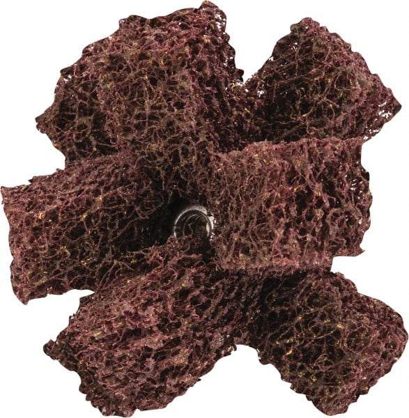 Merit Abrasives - 2" Diam Medium Density Cross Buff - 2 Plys, 8-32 Thread, Medium Grade, 12,000 Max RPM - Strong Tooling