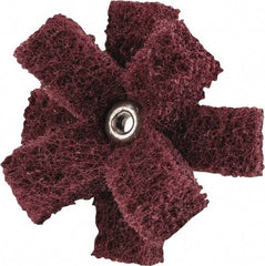 Merit Abrasives - 2" Diam Medium Density Cross Buff - 2 Plys, 8-32 Thread, Very Fine Grade, 12,000 Max RPM - Strong Tooling