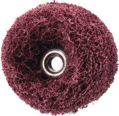 Merit Abrasives - 1" Diam Medium Density Cross Buff - 2 Plys, 8-32 Thread, Very Fine Grade, 25,000 Max RPM - Strong Tooling