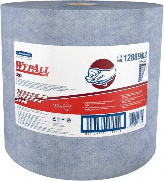 WypAll - X90 Dry Shop Towel/Industrial Wipes - Jumbo Roll, 13-3/8" x 11" Sheet Size, Blue - Strong Tooling