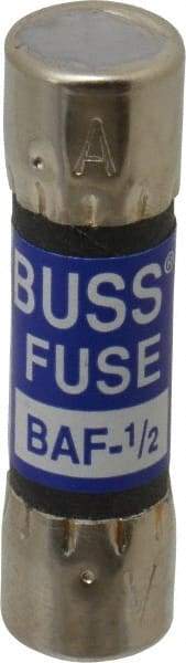 Cooper Bussmann - 250 VAC, 0.5 Amp, Fast-Acting General Purpose Fuse - Fuse Holder Mount, 1-1/2" OAL, 10 at 125 V kA Rating, 13/32" Diam - Strong Tooling