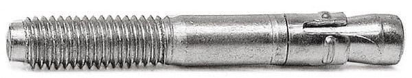 Concrete Wedge Anchor: 3/8″ Dia, 2-3/4″ OAL, 1-3/4″ Min Embedment 1-1/2″ Thread Length, Galvanized Steel, Hex Head