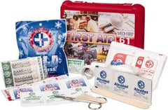 Medique - 61 Piece, Multipurpose/Auto/Travel First Aid Kit - 8" Wide x 2-1/2" Deep x 6" High, Plastic Case - Strong Tooling