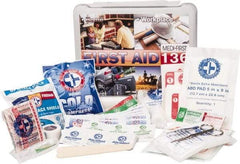 Medique - 136 Piece, Multipurpose/Auto/Travel First Aid Kit - 10-1/2" Wide x 3" Deep x 9" High, Plastic Case - Strong Tooling