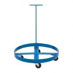 PRO-SOURCE - 1,000 Lb Load Capacity, 55 Gal Drum Dolly - 4" High, 4 Wheels - Strong Tooling