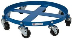 PRO-SOURCE - 2,000 Lb Load Capacity, 55 Gal Drum Dolly - 4" High, 8 Wheels - Strong Tooling