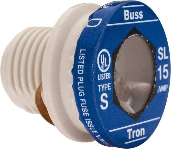 Cooper Bussmann - 125 VAC, 15 Amp, Time Delay Plug Fuse - 10 (RMS Symmetrical) kA Rating - Strong Tooling