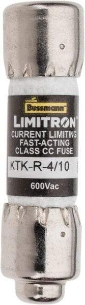 Cooper Bussmann - 600 VAC, 0.4 Amp, Fast-Acting General Purpose Fuse - Fuse Holder Mount, 1-1/2" OAL, 200 at AC (RMS) kA Rating, 13/32" Diam - Strong Tooling