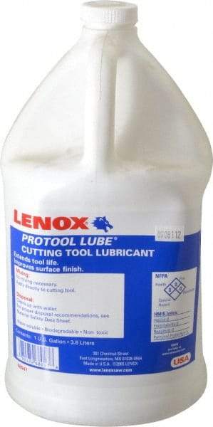 Lenox - Protool Lube, 1 Gal Bottle Sawing Fluid - Synthetic, For Cutting, Drilling, Milling, Reaming, Tapping - Strong Tooling