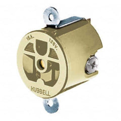 Hubbell Wiring Device-Kellems - 125V 15A NEMA 5-15R Industrial Grade Ivory Straight Blade Single Receptacle - Strong Tooling