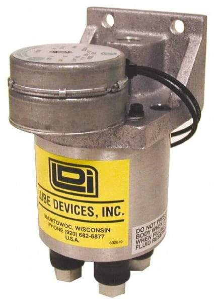 LDI Industries - 0.16 cc Output per Cycle, 2 Outlet Central Lubrication System Electric Pump - 66.55mm Wide x 134.37mm High, 120 Volt, Oil/Grease, 1/8-27 Outlet Thread, NPTF - Strong Tooling