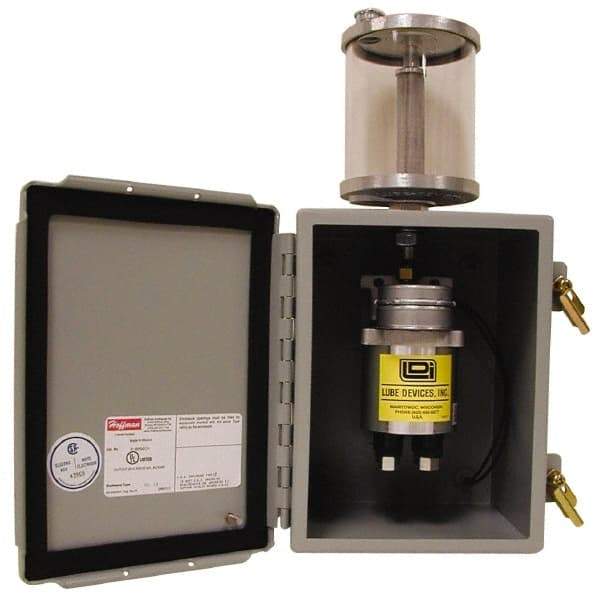 LDI Industries - 0.16 cc Output per Cycle, 8 Outlet Box-Mounted Central Lubrication System Air-Operated Pump - Oil, 1/8-27 Outlet Thread, NPTF - Strong Tooling