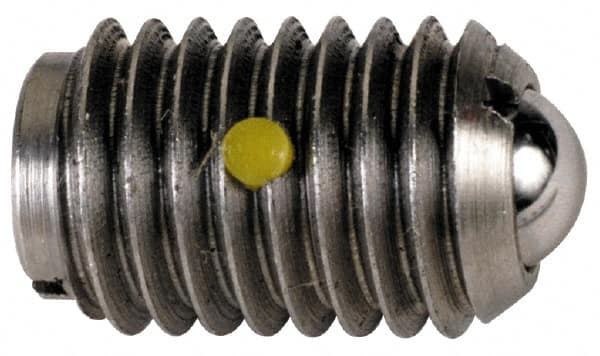 TE-CO - 8-32, 0.093" Ball Diam, 11/32" Body Length, 0.025" Max Ball Reach, Threaded Ball Plunger - Strong Tooling