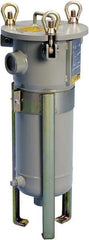 Parker - 2 Inch Pipe, FNPT End Connections, 18 Inch Long Cartridge, 42.56 Inch Long, Cartridge Filter Housing with Pressure Relief - 1 Cartridge, 50 Max GPM Flow Rate, 150 psi Max Working Pressure - Strong Tooling