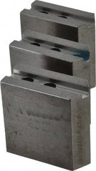 H & R Manufacturing - 1.5mm x 60° Serrated Attachment, Square Soft Lathe Chuck Jaw - 3 Jaws, Steel, 1" Btw Mount Hole Ctrs, 3-1/2" Long x 1-1/2" Wide x 3-1/2" High, 0.551" Groove, 12mm Fastener - Strong Tooling