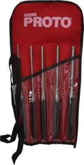 Proto - 5 Piece, 5/32 to 5/16", Pin Punch Set - Round Shank, Comes in Pouch - Strong Tooling