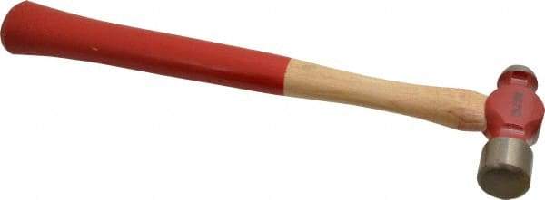 Proto - 1/2 Lb Head Ball Pein Hammer - Wood Handle with Red Laquer Grip, 12" OAL - Strong Tooling