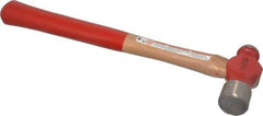 Proto - 1 Lb Head Ball Pein Hammer - Wood Handle with Red Laquer Grip, 14-1/2" OAL - Strong Tooling