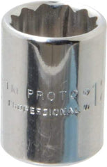 Proto - 1/4" Drive, Standard Hand Socket - 12 Points, 7/8" OAL, Chrome Finish - Strong Tooling