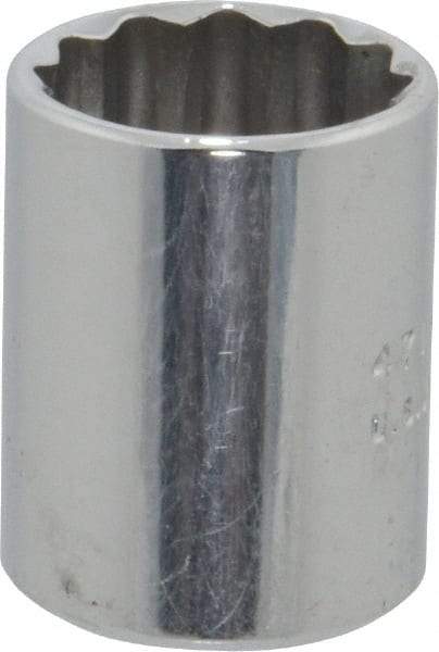 Proto - 1/4" Drive, Standard Hand Socket - 12 Points, 7/8" OAL, Chrome Vanadium, Chrome Finish - Strong Tooling