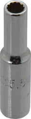 Proto - 1/4" Drive, Deep Hand Socket - 12 Points, 1-15/16" OAL, Chrome Finish - Strong Tooling