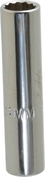 Proto - 1/4" Drive, Deep Hand Socket - 12 Points, 1-15/16" OAL, Chrome Vanadium, Chrome Finish - Strong Tooling