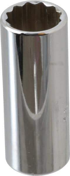 Proto - 1/4" Drive, Deep Hand Socket - 12 Points, 1-15/16" OAL, Chrome Vanadium, Chrome Finish - Strong Tooling