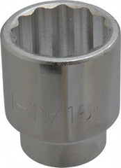 Proto - 1-11/16", 3/4" Drive, Standard Hand Socket - 12 Points, 2-3/4" OAL, Chrome Finish - Strong Tooling