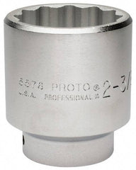 Proto - 2-3/8", 3/4" Drive, Standard Hand Socket - 12 Points, 3-43/64" OAL, Chrome Finish - Strong Tooling