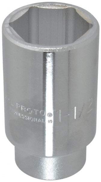 Proto - 1-1/2", 3/4" Drive, Deep Hand Socket - 6 Points, 3-1/2" OAL - Strong Tooling