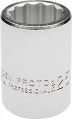 Proto - 3/4" Drive, Standard Hand Socket - 12 Points, 2" OAL, Chrome Finish - Strong Tooling