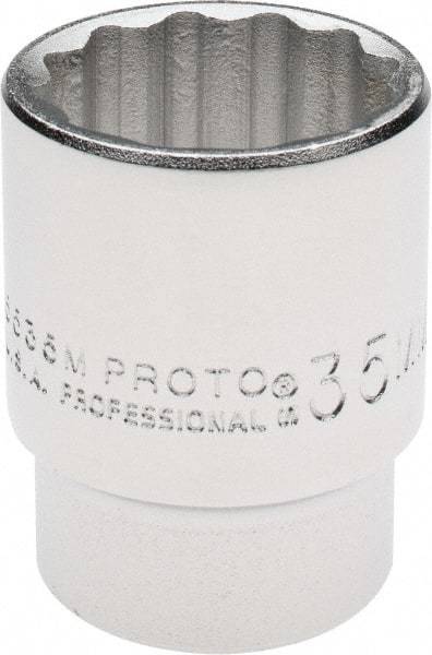 Proto - 3/4" Drive, Standard Hand Socket - 12 Points, 2-1/4" OAL, Chrome Finish - Strong Tooling