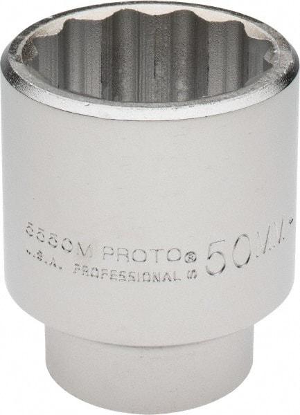 Proto - 3/4" Drive, Standard Hand Socket - 12 Points, 3-5/32" OAL, Chrome Finish - Strong Tooling