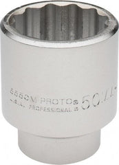 Proto - 3/4" Drive, Standard Hand Socket - 12 Points, 3-5/32" OAL, Chrome Finish - Strong Tooling