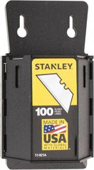 Stanley - 100 Piece Carbon Steel Utility Knife Blade - 2-7/16" OAL, 0.024" Blade Thickness - Strong Tooling