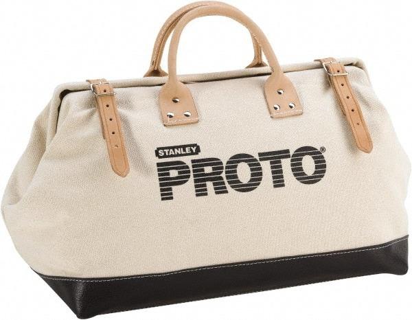 Proto - White Canvas/Vinyl Tool Bag - 20" Wide x 10-1/4" Deep x 2" High - Strong Tooling