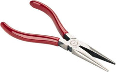 Proto - 6-5/8" OAL, 1-7/8" Jaw Length x 11/16" Jaw Width, Long Nose Chain Nose Pliers - Serrated Jaw, Standard Head, Plastisol Handles - Strong Tooling