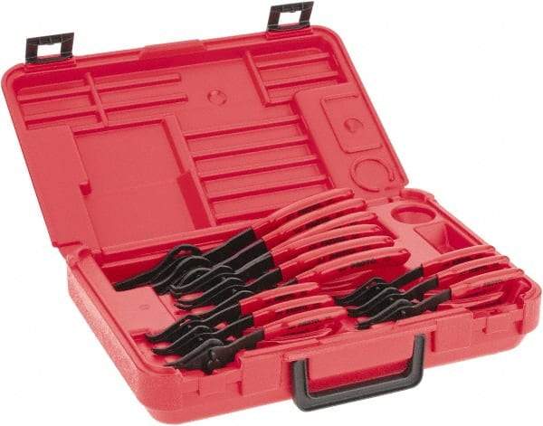 Proto - 12 Piece, Retaining Ring Pliers Set - 5-7/8, 5-3/4, 5-11/16, 5-7/8, 5-3/4, 5-11/16, 7-1/2, 7-3/8, 7-1/8, 9-1/4, 9 & 8-5/8" OAL - Strong Tooling