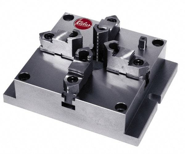 Atlas Workholding - 8" Chuck Diam, 0.2 to 6.38" External Chucking Diam, Low Profile Machining Chuck - 6.85" Bolt Hole Spacing, 2.17" Through Hole, 2.44 to 6.34" Internal Chucking Diam, 9.84" Base Len x 7.87" Base Width x 2.56" Base Height - Strong Tooling