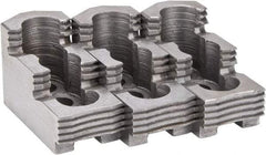 Atlas Workholding - 6" Max Chuck Diam Compatibility, Hard Steel 1.5mm x 60° Serrated Hard Lathe Top Jaws - 1.18" Wide x 2.56" Long x 1.38" High - Strong Tooling