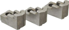 Atlas Workholding - 10" Max Chuck Diam Compatibility, Hard Steel 1.5mm x 60° Serrated Hard Lathe Top Jaws - 1.57" Wide x 2.95" Long x 1.96" High - Strong Tooling