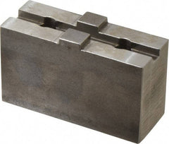 Atlas Workholding - Tongue & Groove Attachment, Square Soft Lathe Chuck Jaw - Steel, 1-3/4" Btw Mount Hole Ctrs, 3-5/16" Long x 1-1/4" Wide x 1.87" High, 0.31" Groove - Strong Tooling