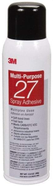 3M - 20 oz Aerosol Clear Spray Adhesive - High Tack, 140°F Heat Resistance, 78 Sq Ft Coverage, Low Strength Bond, 10 min Max Bonding Time, Flammable, Series 27 - Strong Tooling