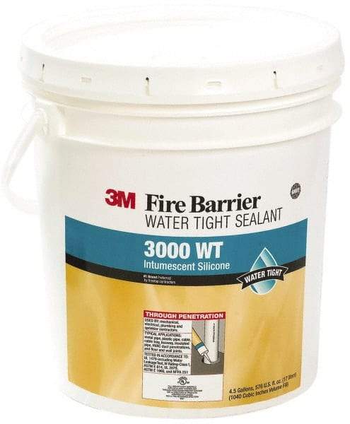 3M - 4.5 Gal Pail Gray RTV Silicone Joint Sealant - 14 to 230°F Operating Temp, Series 3000WT - Strong Tooling