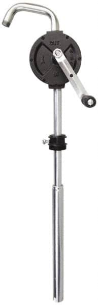 PRO-LUBE - Oil Lubrication 10 Gal/min Flow Cast Iron Rotary Hand Pump - For 15 to 55 Gal Container, Use with Diesel Fuel, Kerosene & Petroleum-Based Fluids, Do Not Use with Water-Based Media - Strong Tooling