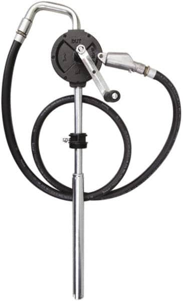 PRO-LUBE - Oil Lubrication 10 Gal/min Flow Cast Iron Rotary Hand Pump - For 15 to 55 Gal Container, Use with Diesel Fuel, Kerosene & Petroleum-Based Fluids, Do Not Use with Water-Based Media - Strong Tooling