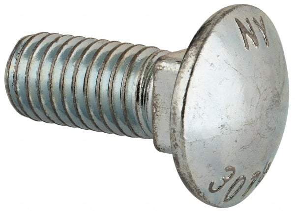 Value Collection - 1/2-13 UNC 1-1/4" Length Under Head, Standard Square Neck, Carriage Bolt - Grade 2 Steel, Zinc-Plated Finish - Strong Tooling